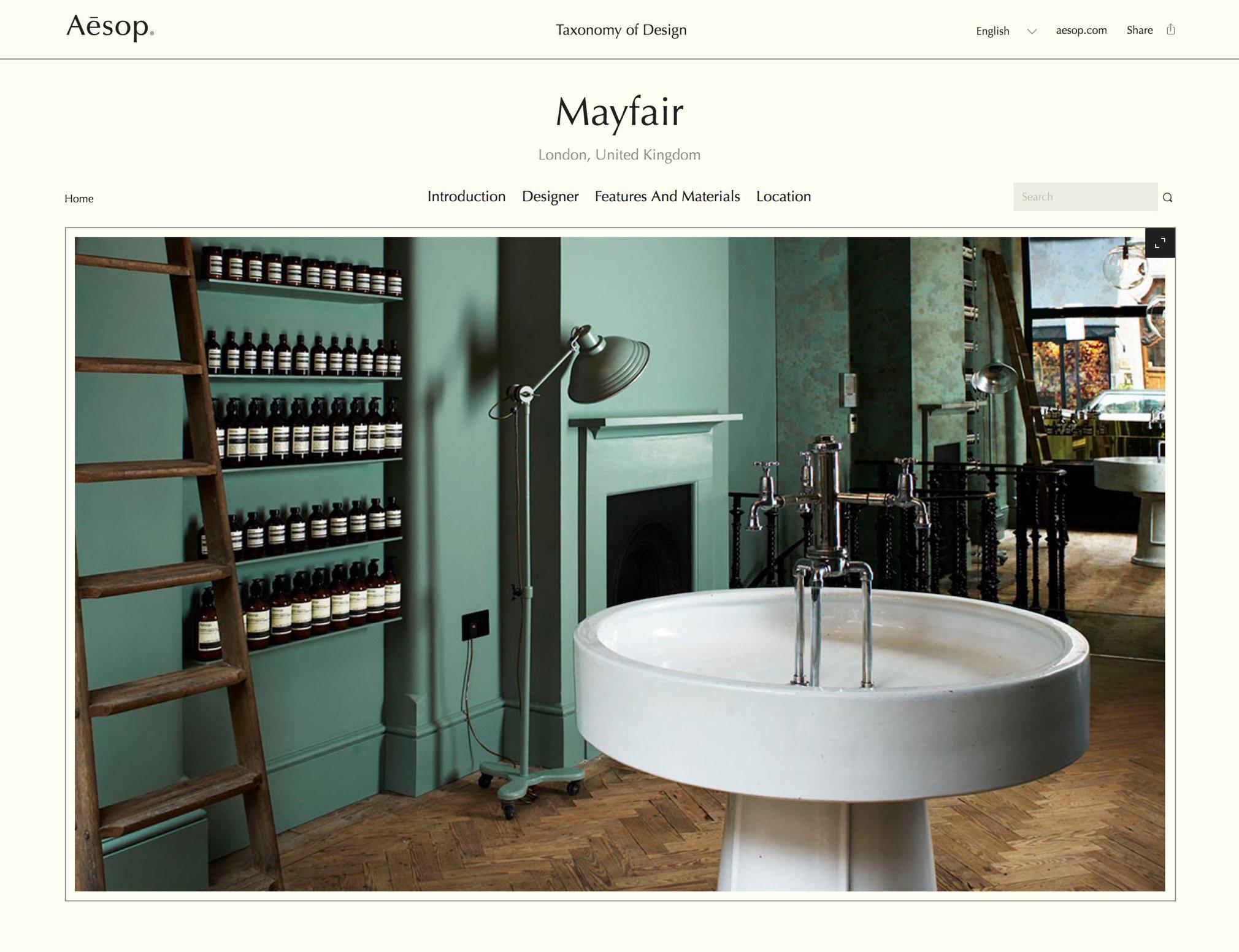 Aesop Mayfair Store